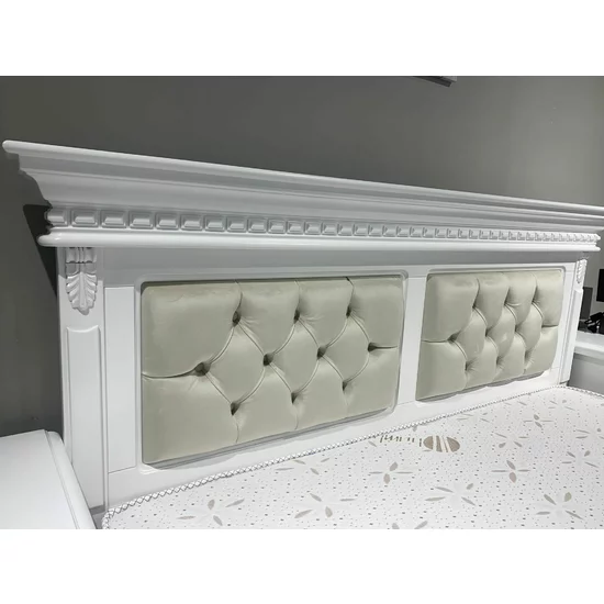 Pat Diana, cadru robust cu somieră inclusă, material lemn masiv și MDF, 160x200 cm, alb picture - 3