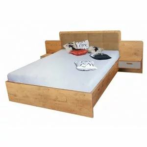 Pat Effect, structură rezistentă, cadru PAL și lemn, somieră inclusă, 160x200 cm, finisaj Stejar Lancelot