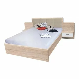 Pat Effect, structură rezistentă, cadru PAL și lemn, somieră inclusă, 160x200 cm, finisaj Sonoma