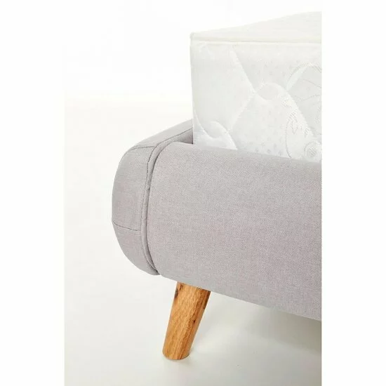 Pat Elanda, tapițat cu stofă fină, cadru lemn masiv, 160x200 cm, gri deschis picture - 4