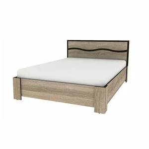 Pat Geneva Cu Spătar Tapițat, PAL Laminat, 160x200 cm, Sonoma Trufa și Wenge Magia