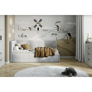 Pat pe colt Happy 90x200 cu somiera rabatabila