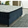 Pat + Saltea gratis Ortaca, dark blue MK 2112- 140/200 cu somiera rabatabila, lada de depozitare si tesatura premium picture - 3