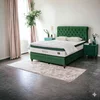Pat + Saltea gratis  Astra, verde - 180x200 cm, design modern, capitonare elegantă, ladă spațioasă de depozitare, structură rezistentă picture - 1