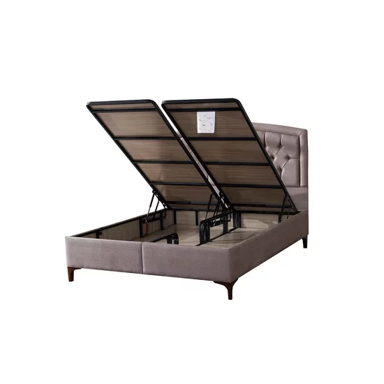 Pat + Saltea Gratis Belek, bej - 180x200 cm, confort superior, cadru rezistent, țesătură respirabilă, saltea ortopedică inclusă picture - 4