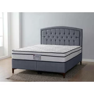 Pat + Saltea gratis Belek, gri deschis - 140x200 cm, structură solidă, saltea inclusă, design modern