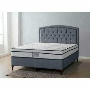 Pat + Saltea gratis  Belek, gri deschis - 160x200 cm, saltea ortopedică, țesătură respirabilă, structură rezistentă