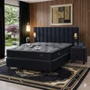 Pat + Saltea gratis Blackberry 160x200 cm stofa catifelata neagra picture - 1