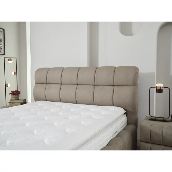 Pat + Saltea gratis Bubly, crem - 160/200cm, somiera rabatabila, lada de depozitare picture - 2