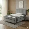 Pat + Saltea gratis Carla, gri - 180x200 cm, confort premium, capitonare modernă, structură solidă, țesătură respirabilă picture - 1