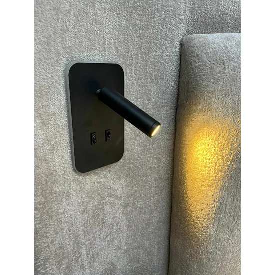 Pat + Saltea Gratis Julie Cu LED și Lada Depozitare, Stofă Symphony Pearl, 160x200 cm, Bej picture - 12