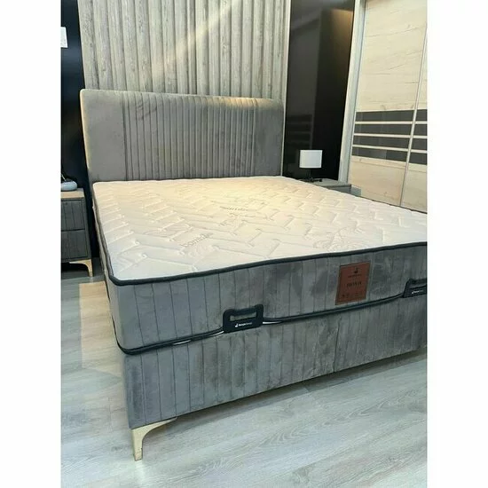 Pat + Saltea gratis Nova, crem - 180x200 cm,  lada depozitare, tesatura premium picture - 8