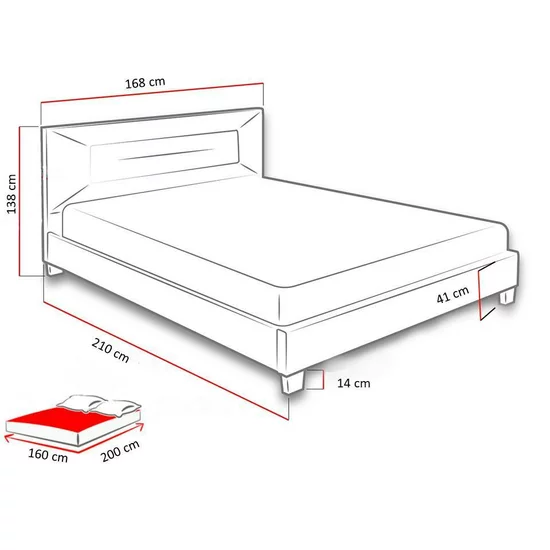 Pat + Saltea Gratis Petek, crem - 160x200 cm, catifea premium picture - 10