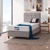 Pat + Saltea gratis Side,gri - 100x200 cm, design modern, cadru rezistent, tehnologie arcuri împachetate, saltea inclusă picture - 1