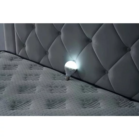 Pat + Saltea gratis  Sleep Maker, gri - 160x200 cm, structură durabilă, tapițerie premium, saltea ortopedică inclusă, design rafinat picture - 4