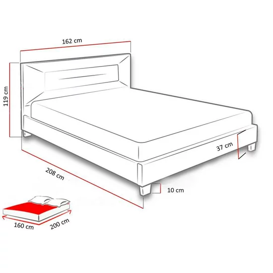 Pat + Saltea gratis Yakut, crem - 180x200 cm, capitonare premium, spatiu depozitare, confort ortopedic picture - 5