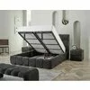 Pat +Saltea gratis Bubblebed, gri - 140/200, cu somiera rabatabila, lada de depozitare si tesatura premium picture - 4