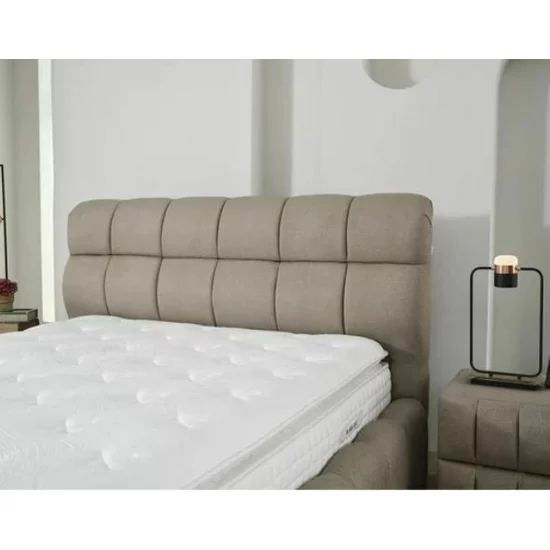 Pat +Saltea gratis Bubly, bej - 180/200 cm , cu somiera rabatabila, lada de depozitare si tesatura premium picture - 4