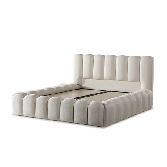 Pat +Saltea Gratis ,tapițat Madonna 160x200 cm crem cu somieră rabatabilă si ladă depozitare picture - 6