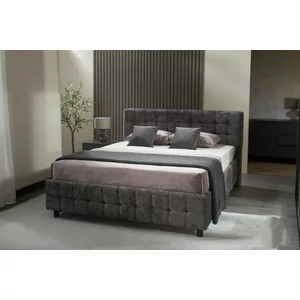 Pat Rio cu spațiu de depozitare, PAL și MDF, 160x200 cm, gri închis