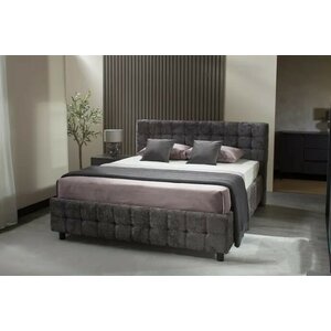 Pat Rio cu spațiu de depozitare, PAL și MDF, 180x200 cm, gri închis