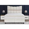 Pat Tapițat + Saltea Gratis Extra Comfort, bej MK-2713- 160x200 cm, somieră rabatabilă, spațiu depozitare picture - 4