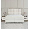 Pat Tapițat + Saltea Gratis Extra Comfort, bej MK-2713- 160x200 cm, somieră rabatabilă, spațiu depozitare picture - 1
