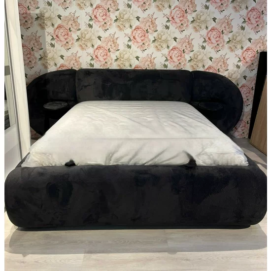 Pat tapițat cu Saltea Gratis,  Aleris 180x200 cm dark blue cu somieră rabatabilă, ladă depozitare picture - 4