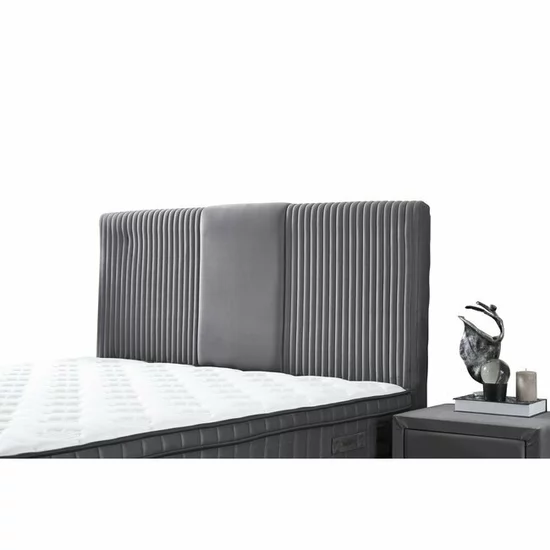 Pat Tapițat cu saltea Gratis Bella ladă depozitare, tapițerie catifea premium, structură metal + PAL, 140x200 cm, Gri picture - 3