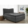 Pat tapițat + Saltea gratis, Black Stone, gri - 140/200 cm, somieră metalică rabatabilă și ladă depozitare picture - 1