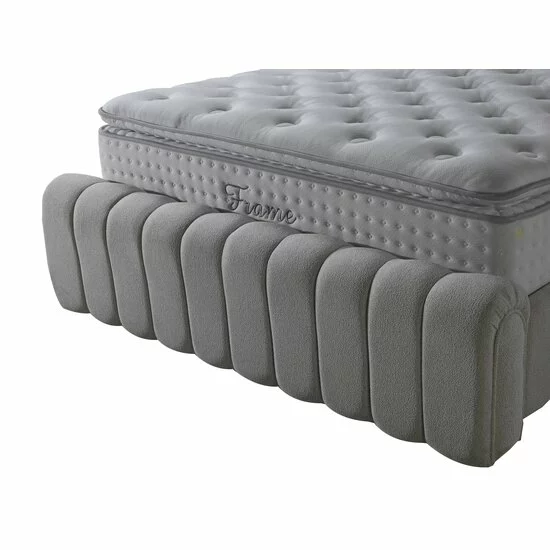 Pat tapițat cu Saltea Gratis,  Boss XXL 140x200 cm crem cu somieră rabatabilă, ladă depozitare picture - 5