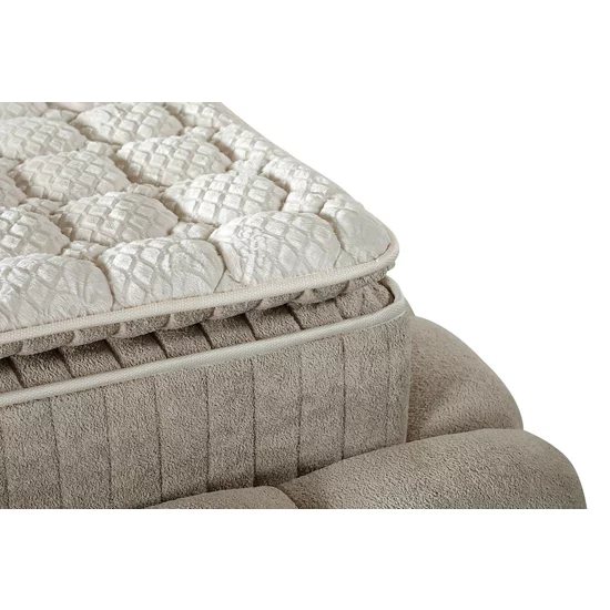 Pat tapițat cu Saltea Gratis,  Cosmos 160x200 cm crem cu somieră rabatabilă, ladă depozitare picture - 9