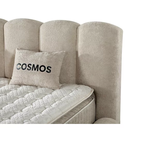 Pat tapițat cu Saltea Gratis,  Cosmos 180x200 cm crem cu somieră rabatabilă, ladă depozitare picture - 8