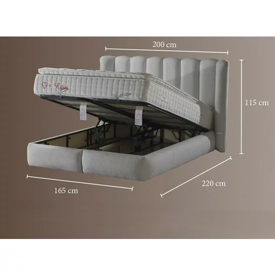 Pat tapițat cu Saltea Gratis,  Disney 160x200 cm crem cu somieră rabatabilă, ladă depozitare picture - 9