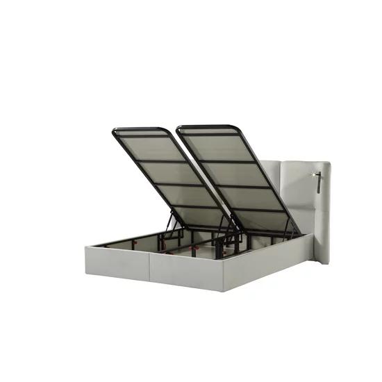 Pat tapițat cu Saltea Gratis,  Eclipse 160x200 cm crem cu somieră rabatabilă, ladă depozitare picture - 4