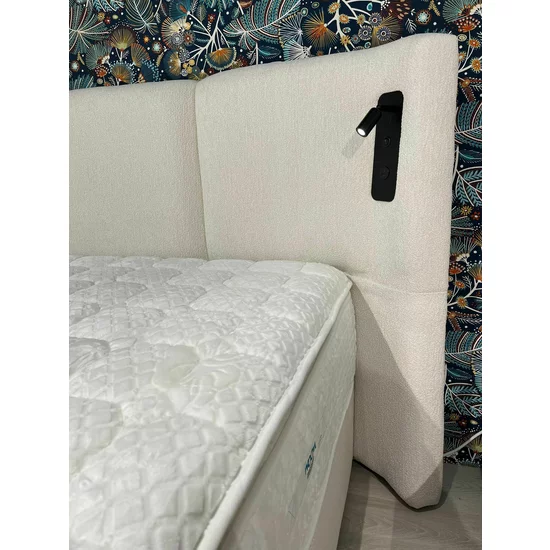 Pat tapițat cu Saltea Gratis,  Eclipse 160x200 cm crem cu somieră rabatabilă, ladă depozitare picture - 9