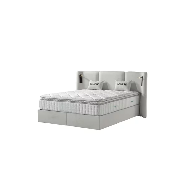 Pat tapițat cu Saltea Gratis,  Eclipse 160x200 cm crem cu somieră rabatabilă, ladă depozitare picture - 2