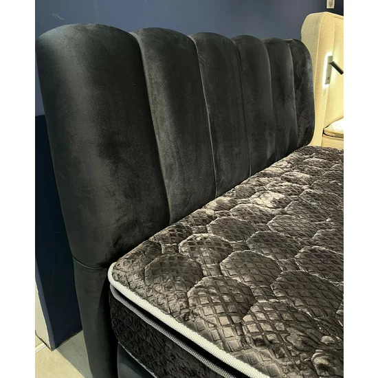 Pat tapițat cu Saltea Gratis,  Hermes 160x200 cm gri cu somieră rabatabilă, ladă depozitare picture - 8