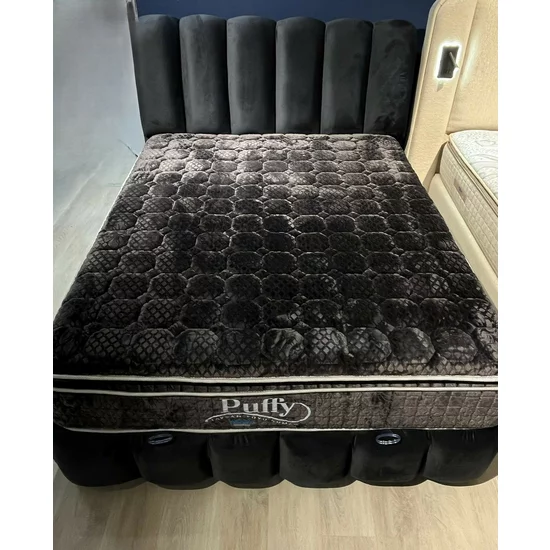 Pat tapițat cu Saltea Gratis,  Hermes 160x200 cm gri cu somieră rabatabilă, ladă depozitare picture - 6