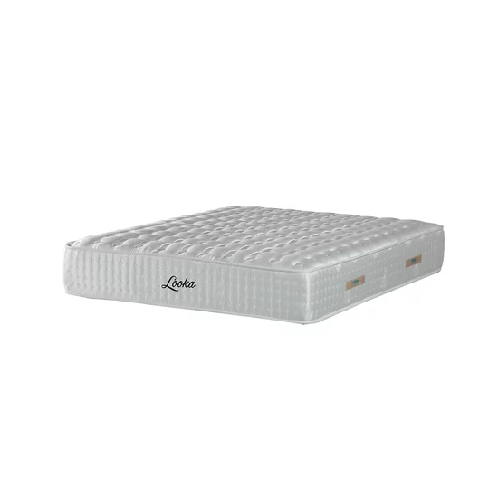 Pat tapițat cu Saltea Gratis,  Looka 160x200 cm crem cu somieră rabatabilă, ladă depozitare picture - 5