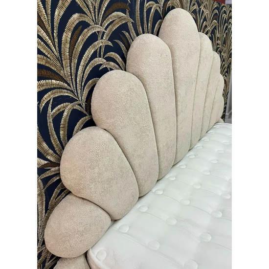 Pat tapițat cu Saltea Gratis, Looka 200x200 cm crem cu somieră rabatabilă, ladă depozitare picture - 9