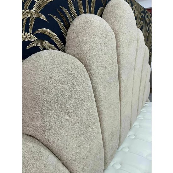 Pat tapițat cu Saltea Gratis, Looka 200x200 cm crem cu somieră rabatabilă, ladă depozitare picture - 10