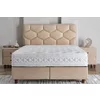 Pat Tapițat + Saltea gratis, Wool & Cotton, bej - 160/200 cm, boxspring cu depozitare picture - 1