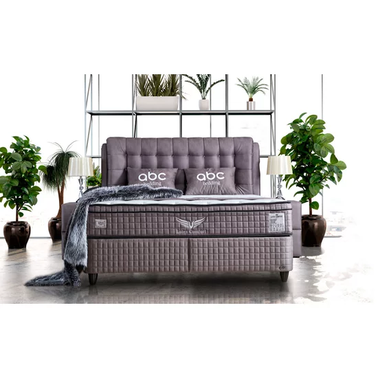 Pat tapițat Lateks 180x200 cm gri, cu ladă depozitare, somieră rabatabilă picture - 2