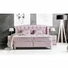 Pat tapițat Visco 180x200 cm roz, cu ladă depozitare și somieră rabatabilă picture - 2