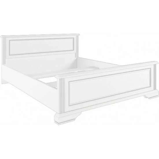 Pat White, cadru clasic sculptat, MDF frezat și PAL melaminat, 160x200 cm, frasin alb și pin argintiu picture - 2