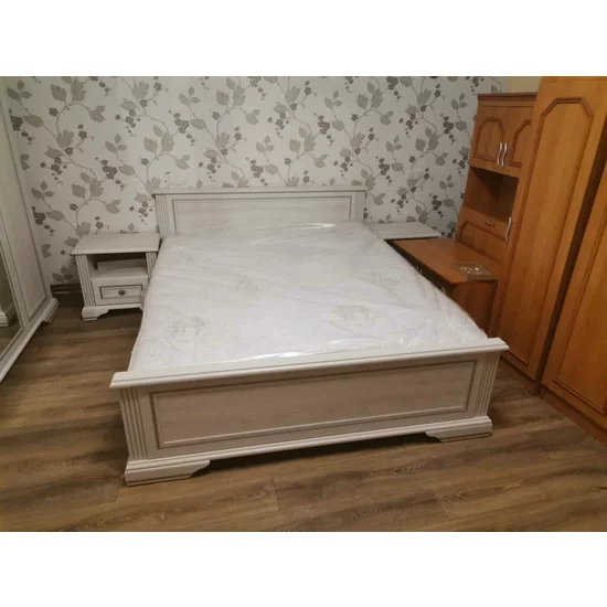 Pat White, cadru clasic sculptat, MDF frezat și PAL melaminat, 160x200 cm, frasin alb și pin argintiu picture - 11