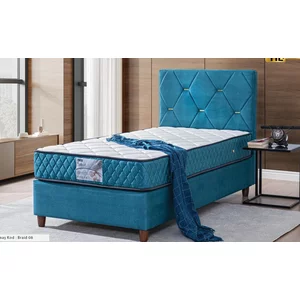 Pat Yakut, albastru - 100x200 cm, design modern, capitonare premium, spatiu depozitare