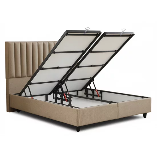 Pat+ Saltea gratis, Belexa, maro -160/200 cm, cu somieră rabatabilă, ladă depozitare picture - 3