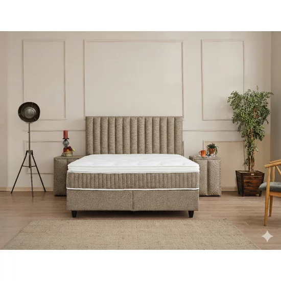 Pat+ Saltea gratis, Belexa, maro -160/200 cm, cu somieră rabatabilă, ladă depozitare picture - 5